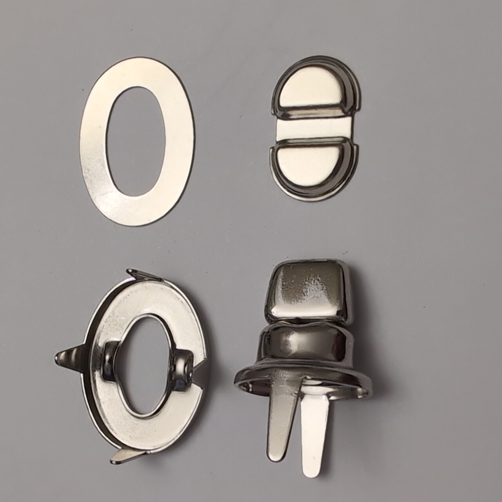 Brand New 4-Piece Nickel Turnlock Replacement For VINTAGE Coach Bags And Briefs - Picture 2 of 2